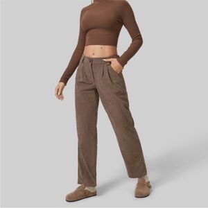 HALARA High Waisted Button Zipper Pocket Corduroy Casual Pants XL like new!